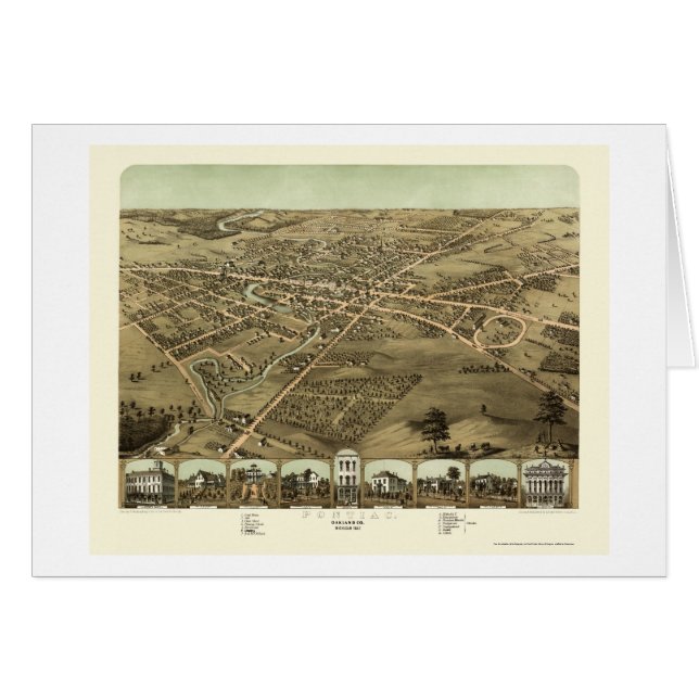 Pontiac, MI Panoramic Map - 1867 (Front Horizontal)