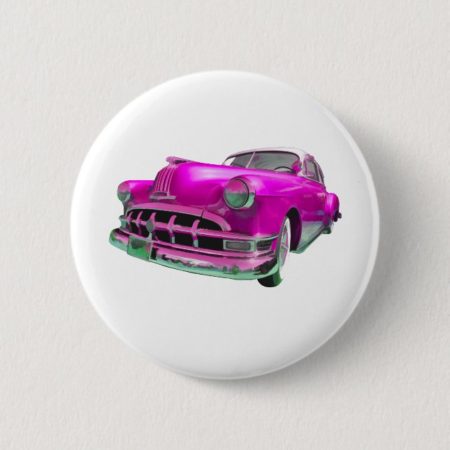 pontiac pink 6 cm round badge (Front)
