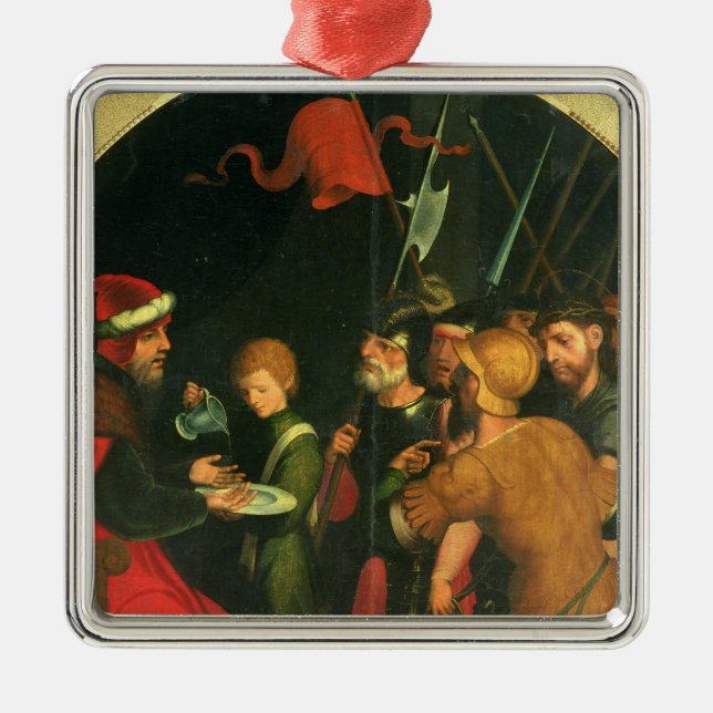 Pontius Pilate washing his Hands Metal Tree Decoration (Front)