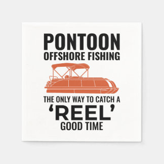 Pontoon boat Captain Boating Pontooning Fishing Napkin