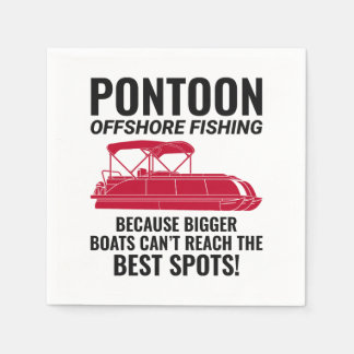 Pontoon boat Captain Boating Pontooning Fishing Napkin