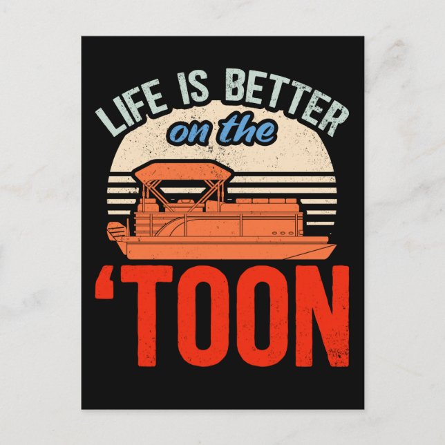 Pontoon Boat Captain Boating Postcard (Front)