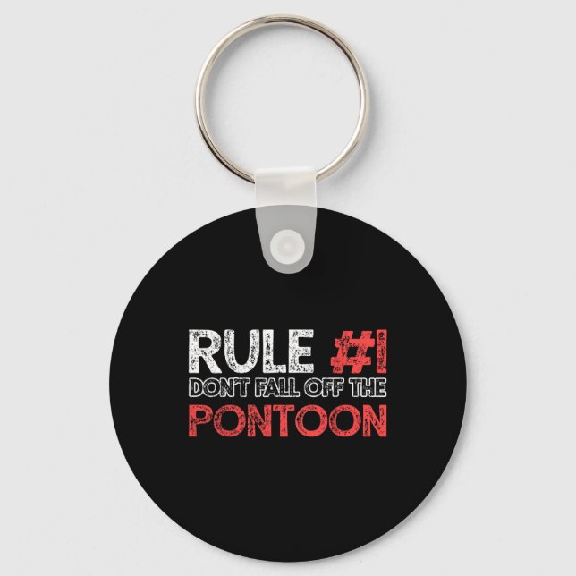 Pontoon Boat Captain Boating Vintage  Key Ring (Front)