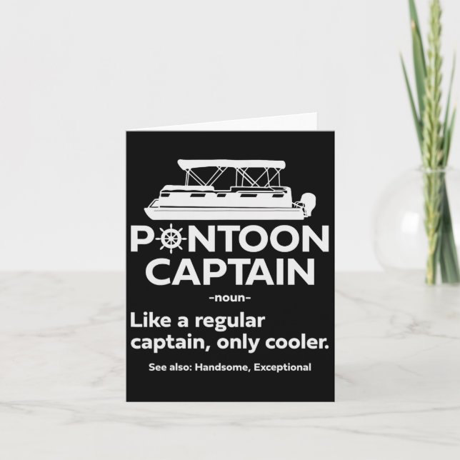 Pontoon Boat Captain Dad Funny Sailing And Boating Card (Front)