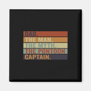 Pontoon Boat Captain Dad Funny Sailing And Boating Magnet