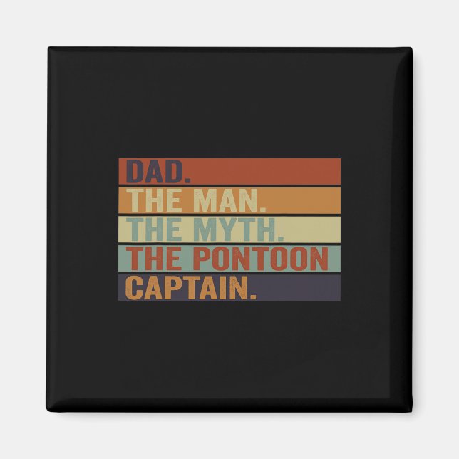 Pontoon Boat Captain Dad Funny Sailing And Boating Magnet (Front)