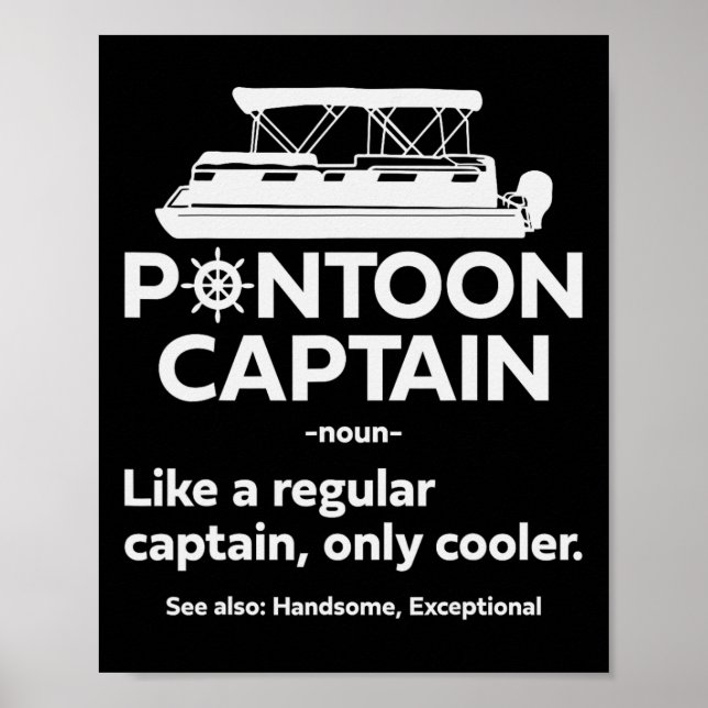 Pontoon Boat Captain Dad Funny Sailing And Boating Poster (Front)