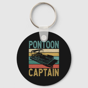 Pontoon Boat Captain Funny Pontoon Boat Boating Ca Key Ring