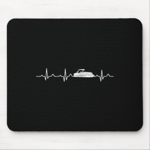 Pontoon Boat Captain Heartbeat Mouse Pad