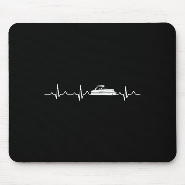 Pontoon Boat Captain Heartbeat  Mouse Pad (Front)