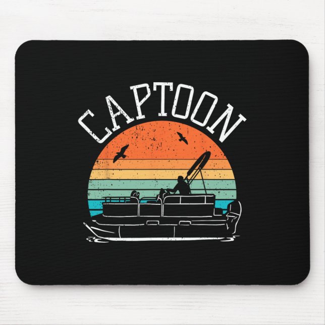 Pontoon Boat Captain I Captoon I Skipper Pontoon B Mouse Pad (Front)