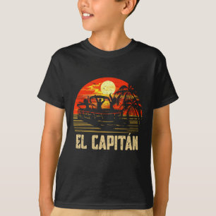 Pontoon Boat Captain Lake Boating El Capitan  T-Shirt