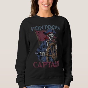 Pontoon Boat Captain Lake Men Women Boating Pontoo Sweatshirt