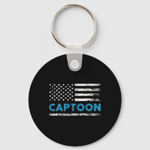 Pontoon Boat Captoon Pontoon Captain Boating Key Ring