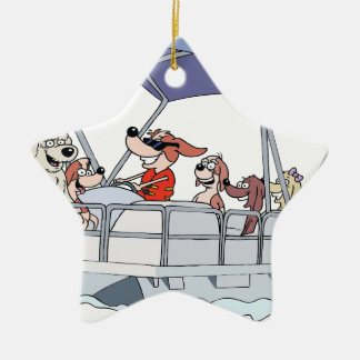 Pontoon Boat Ceramic Tree Decoration