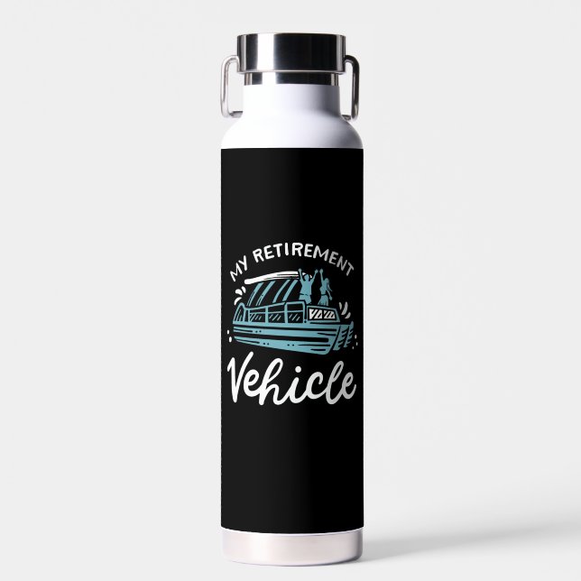 Pontoon Boat - My Retirement Vehicle Water Bottle (Front)