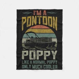 Pontoon Boat Poppy Apparel Funny Fathers Day Boati Fleece Blanket