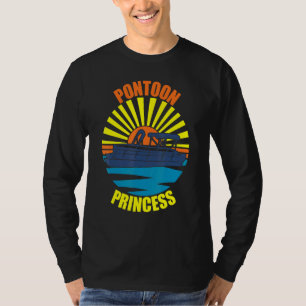 Pontoon Boat Princess Captain Boating Lake T-Shirt