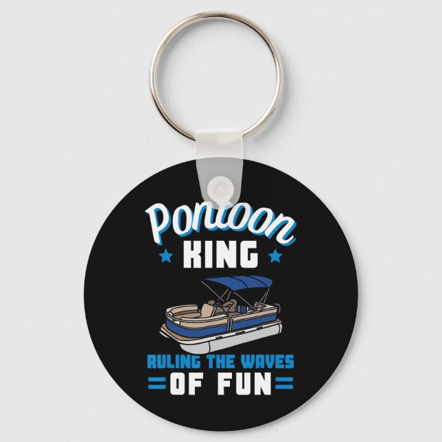 Pontoon Boating Pontoon King Boat Owner Captain Da Key Ring (Front)