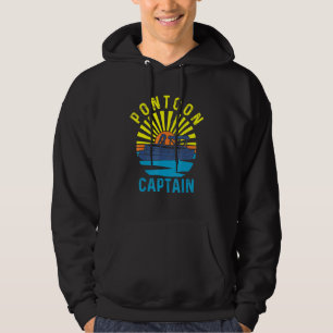 Pontoon Captain Boat Boating Lake Retro Vintage Hoodie