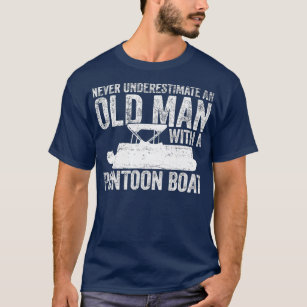 Pontoon Captain Boat Boating Old Man Vintage T-Shirt