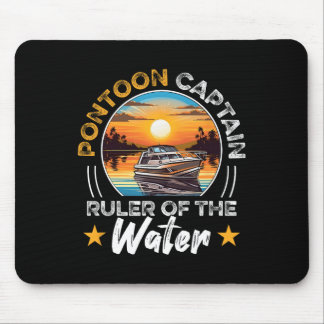 Pontoon Captain Boat Boating Retro Vintage Mouse Pad
