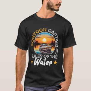 Pontoon Captain Boat Boating Retro Vintage T-Shirt