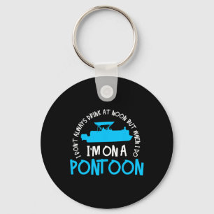 Pontoon Captain Boating Lake Gift Key Ring