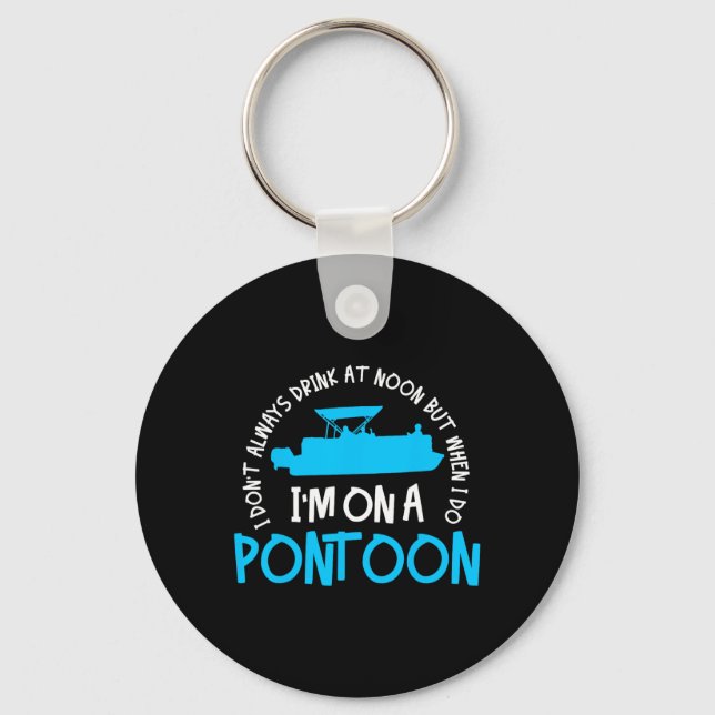 Pontoon Captain Boating Lake Gift  Key Ring (Front)