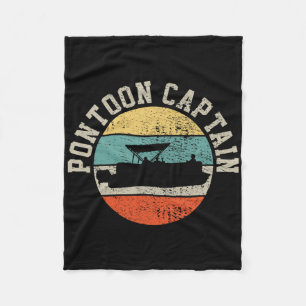 Pontoon Captain Boating Retro Gift  Fleece Blanket
