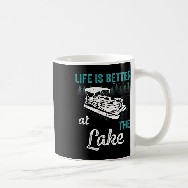 Pontoon Captain Life Is Better At The Lake Pontoon Coffee Mug (Right)