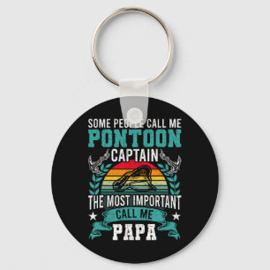 Pontoon Captain Papa Pontooning Boating  Key Ring