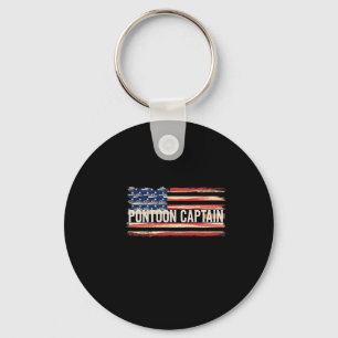 Pontoon Captain Patriotic Boating Fun Water Sport Key Ring