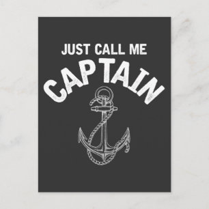 Pontoon Captain Statement Boat Anchor Sailing Postcard