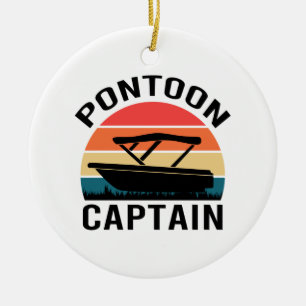 Pontoon captain Vintage funny Lovers Ceramic Tree Decoration