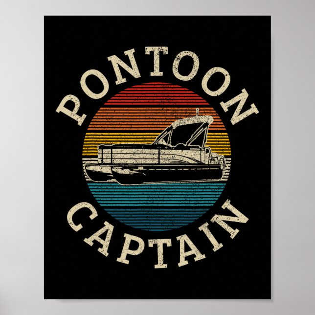 Pontoon Captain Vintage Pontoon Boating Boating  Poster (Front)