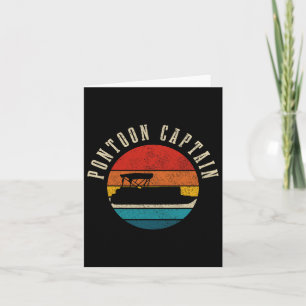 Pontoon Captain Vintage Pontooning Boating Boat Fu Card
