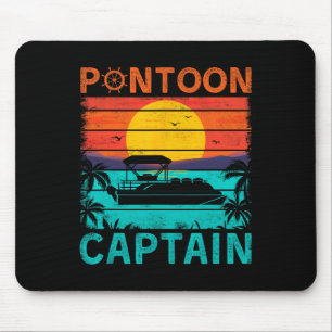Pontoon Captain Vintage Style Pontoon Boat Boating Mouse Pad