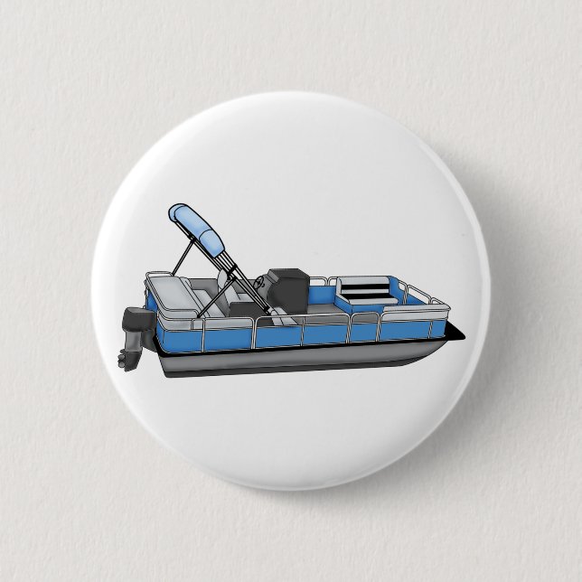 pontoon fun 6 cm round badge (Front)