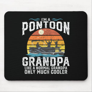 Pontoon Grandpa Captain Retro Funny Boating Father Mouse Pad