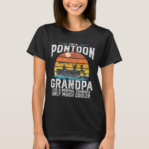 Pontoon Grandpa Captain Retro Funny Boating Father T-Shirt