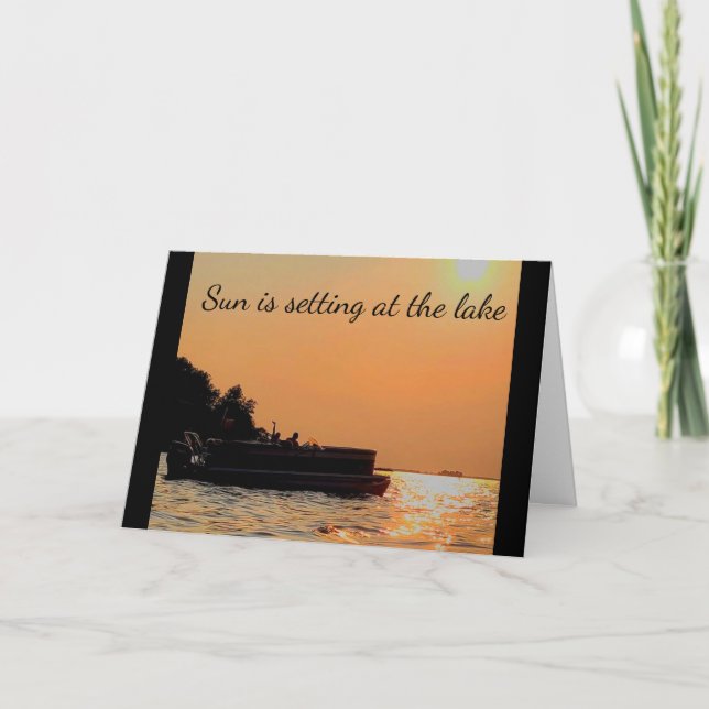 **PONTOON ON THE LAKE** BIRTHDAY CARD (Front)