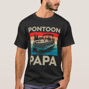 Pontoon Papa Recto Boat Captain Pontoon Owner Dad T-Shirt