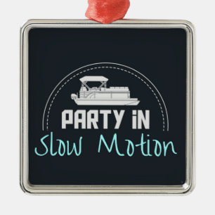 Pontoon Party in slow motion Metal Tree Decoration