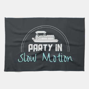 Pontoon Party in slow motion Tea Towel