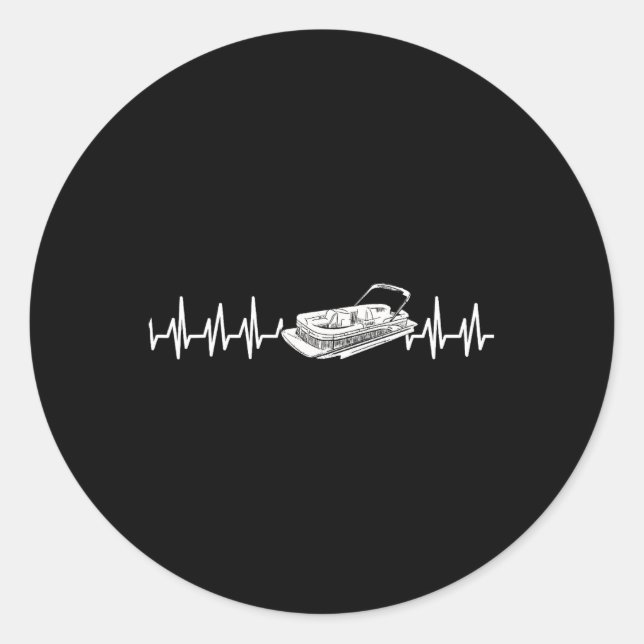 Pontoon Pontooning Pontoon Boat Lake Toon Pantoon  Classic Round Sticker (Front)