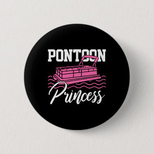 Pontoon Princess Boat Captain Lake Boating Gift 6 Cm Round Badge