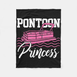 Pontoon Princess Boat Captain Lake Boating Gift  Fleece Blanket