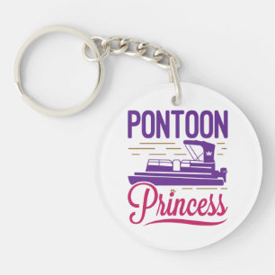 Pontoon Princess Pontooning Motor Boating Key Ring