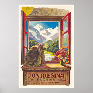 Pontresina Engadin Schweiz Suisse Switzerland Poster